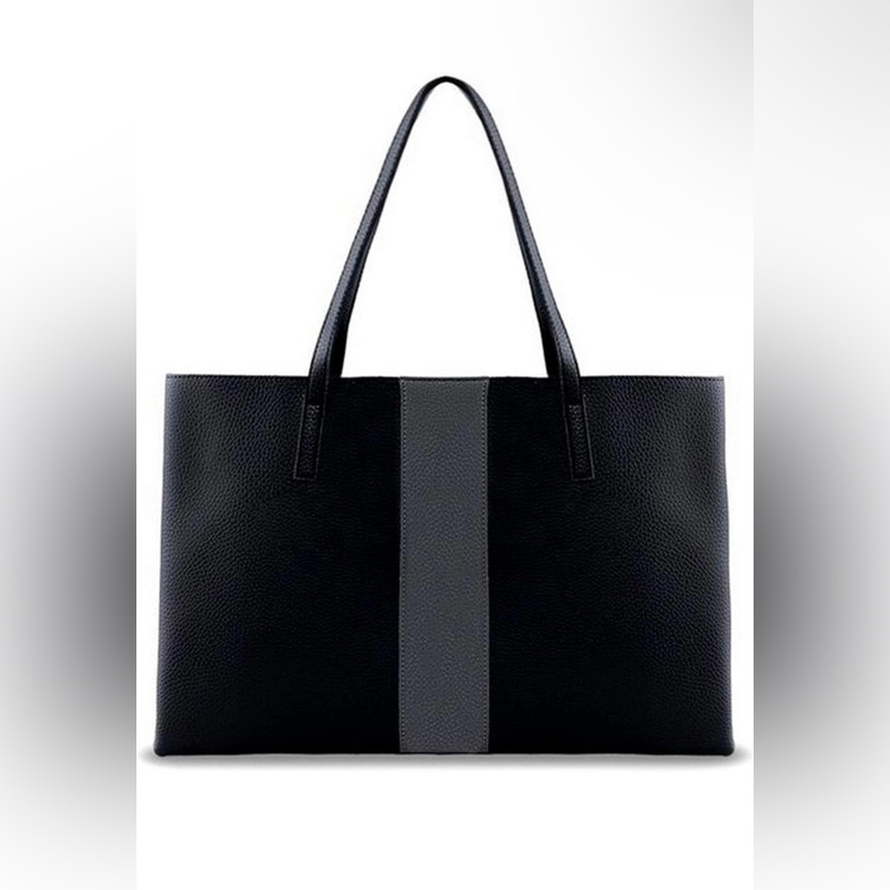Brand New Vince Camuto Luck Tote in Black with Grey Stripe